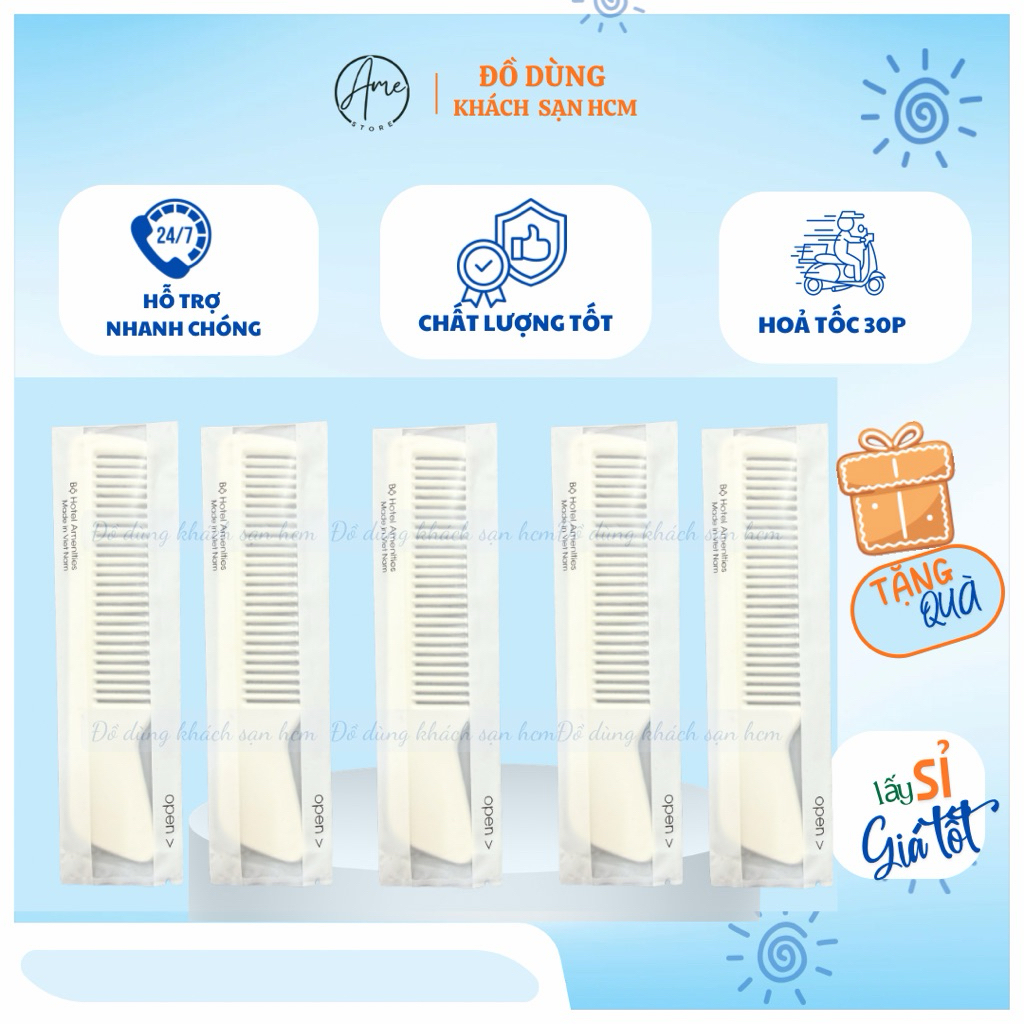 100 cây Lược mini bỏ túi/ chải tóc mái dùng trong nhà nghỉ khách sạn