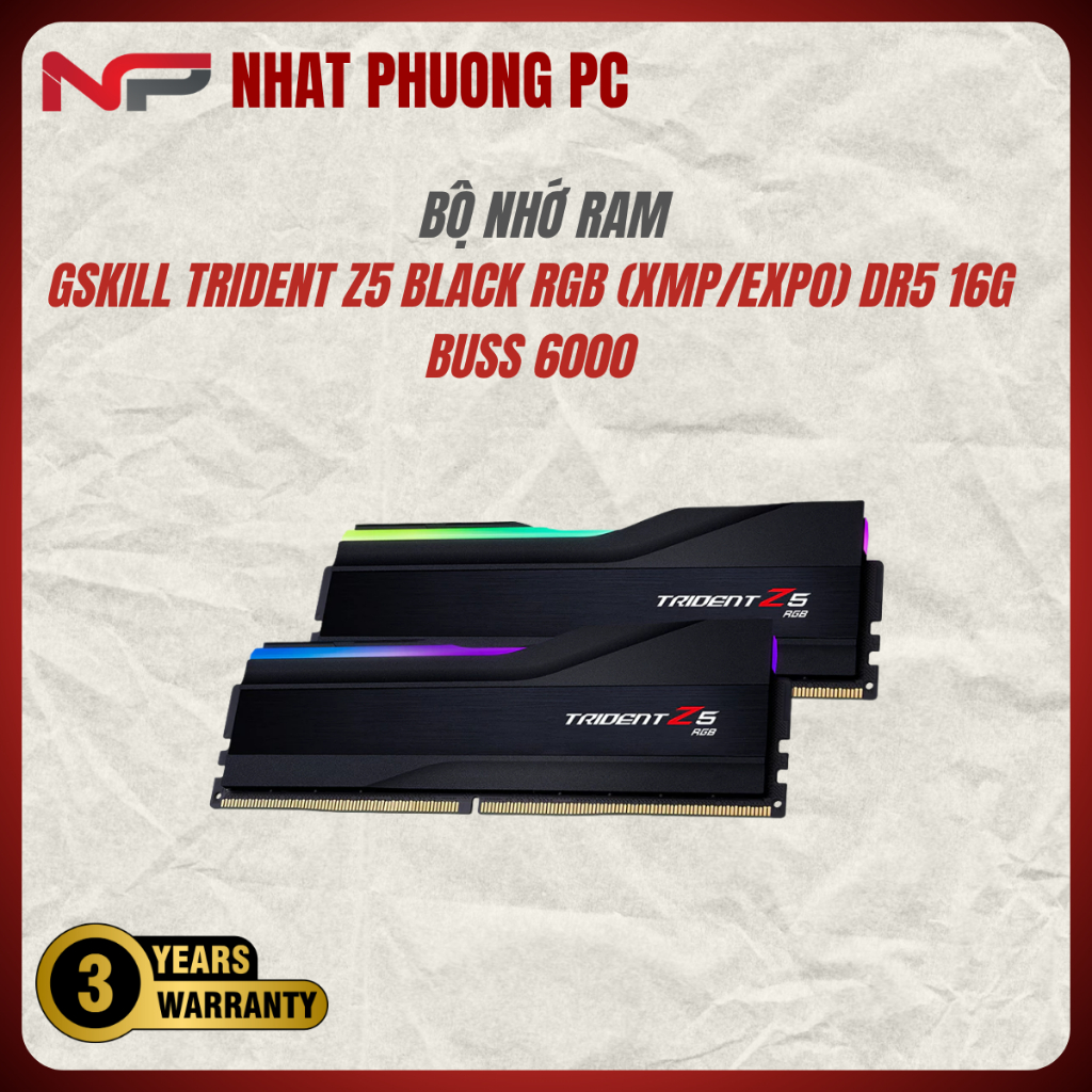 RAM GSKILL TRIDENT Z5 BLACK RGB (XMP/EXPO) DR5 16G BUSS 6000 NEW