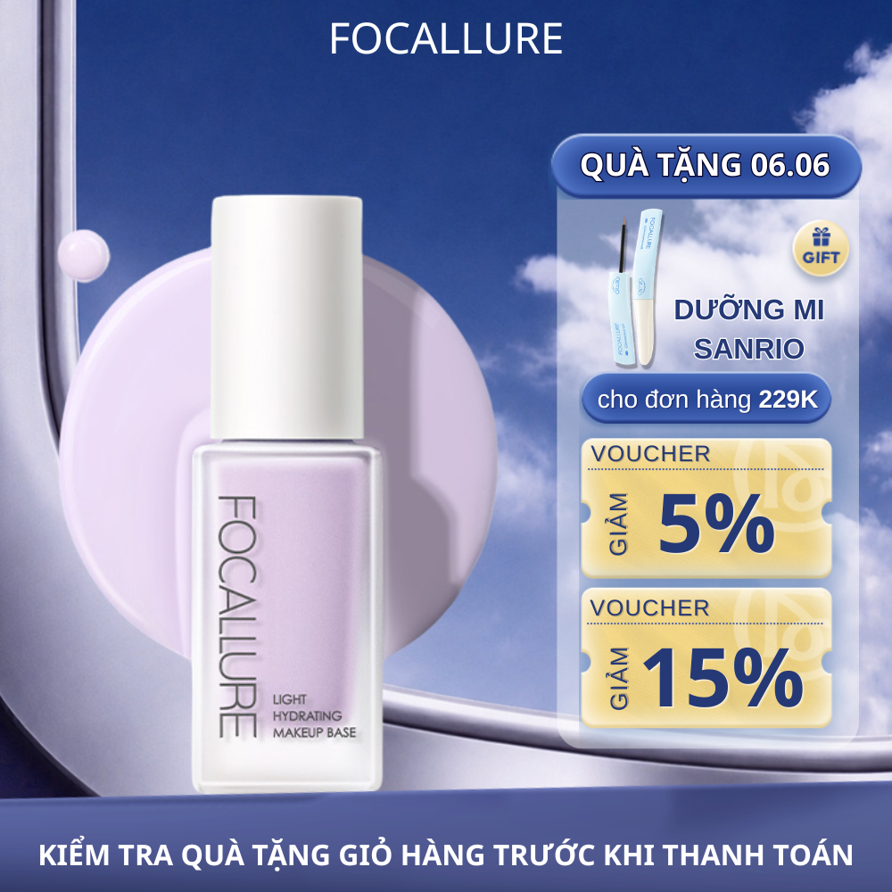 Kem Lót FOCALLURE Dưỡng Ẩm Làm Sáng Da Chống Thấm Nước 30g