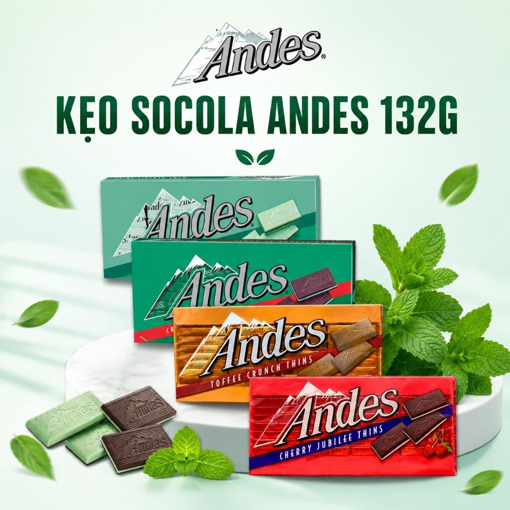 Socola Andes bạc hà Mỹ 132g