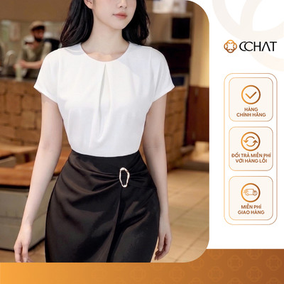 Áo Thun Nữ 𝐂𝐂𝐇𝐀𝐓 Dáng Basic Kiểu Caelum Chất Liệu Mềm Mát 16TNC2037ST