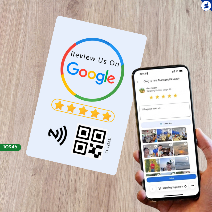 (S10946) Thẻ NFC Hỗ Trợ Đánh Giá Địa Điểm (Google Maps) Cho Nhà Hàng, Khách Sạn