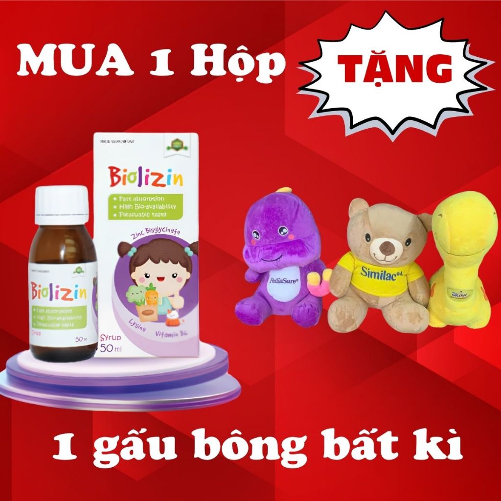 Biolizin Kẽm Hữu Cơ Lysine B6 Giúp Bé Ăn Ngon Tăng Đề Kháng Bổ Sung Kẽm Chai 50ml