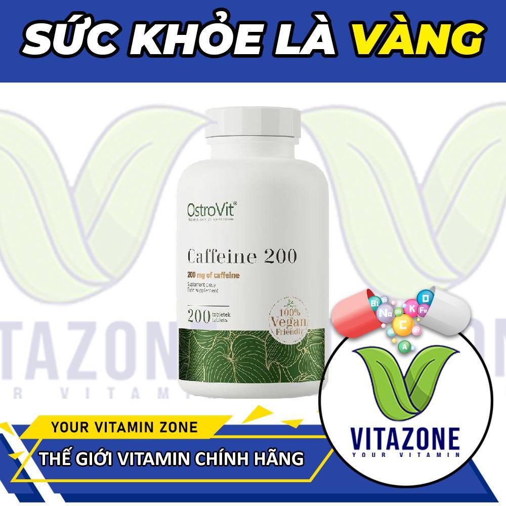 Ostrovit Caffeine 200mg - Viên Nén Tiện Dụng Cho Người Bận Rộn (200 Viên)