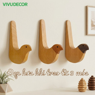 [Gỗ cao cấp] Móc Treo Quần Áo Gắn Tường 100% Gỗ Óc Chó, Gỗ Beech - Móc Treo Rời ViVuDecor - [Bản mới 2026]