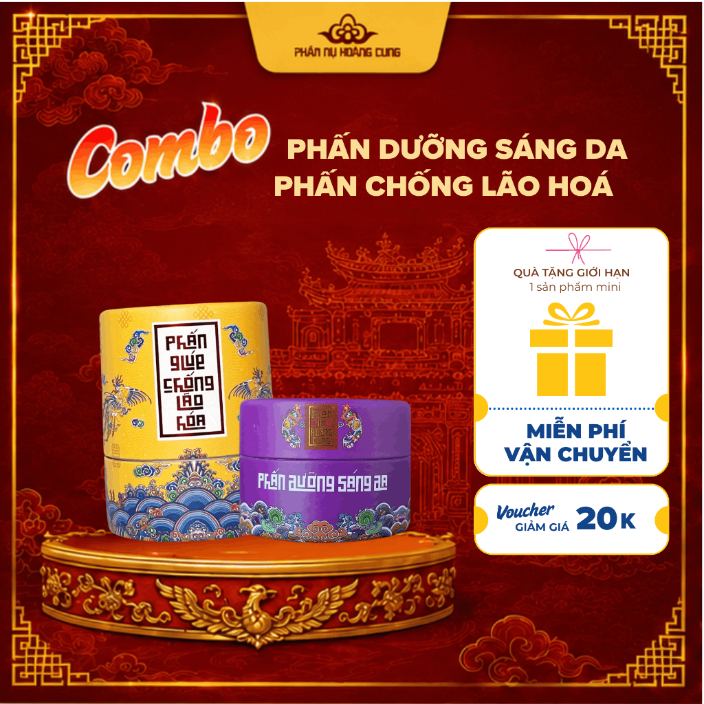 Phấn Dưỡng Sáng Da + Phấn Dưỡng Da Giúp Chống Lão Hoá Cho Da Phấn Nụ Hoàng Cung