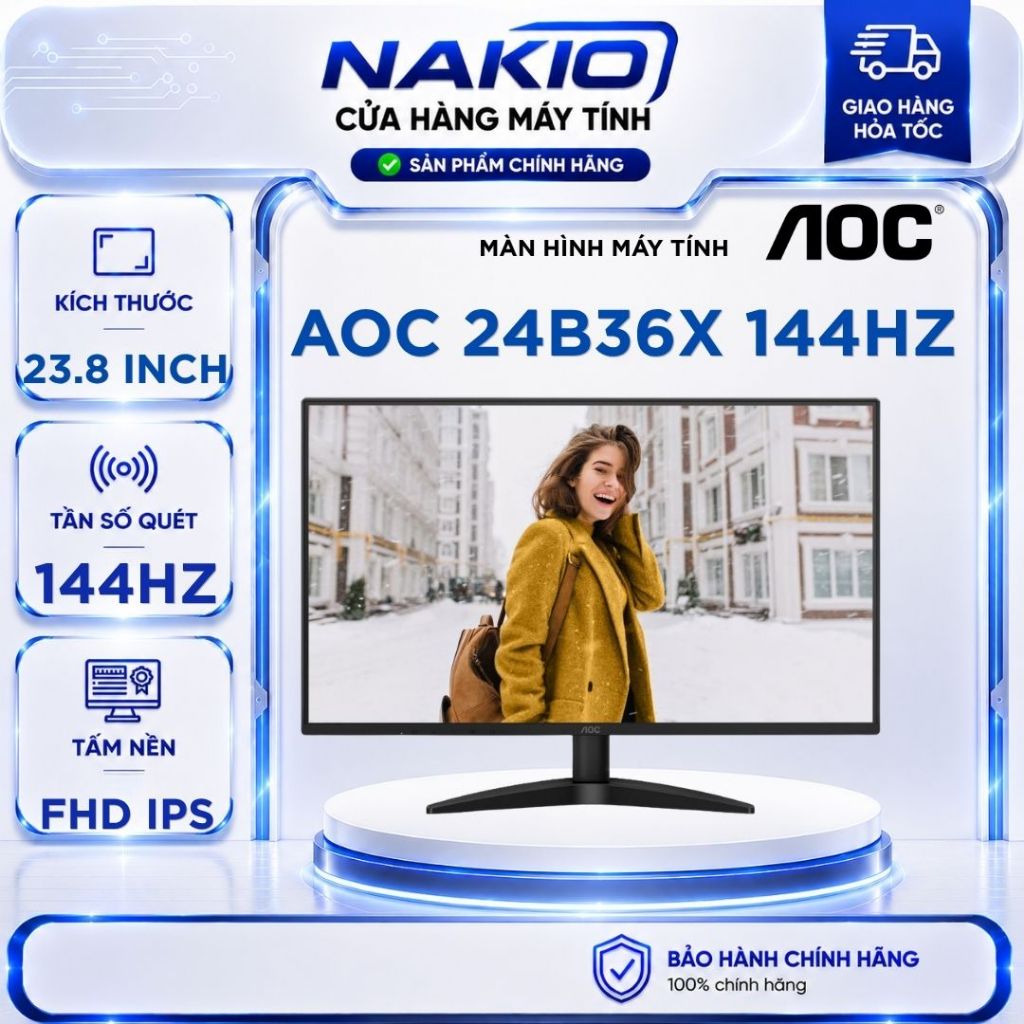 Màn Hình AOC Gaming 144Hz 24B36X - 27B36X - Q27B36X - 24B15H3 - 25B36X- Bảo hành chính hãng 36 tháng