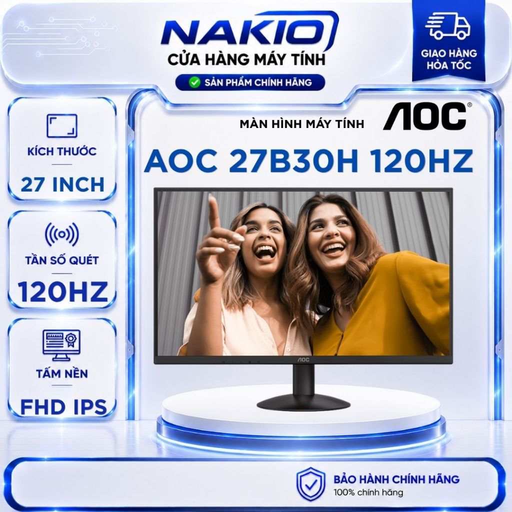Màn Hình AOC 27B30H/74 (27inch /IPS /FHD /120Hz / 1ms/ VGA+HDMI ) - Bảo hành chính hãng 36 tháng