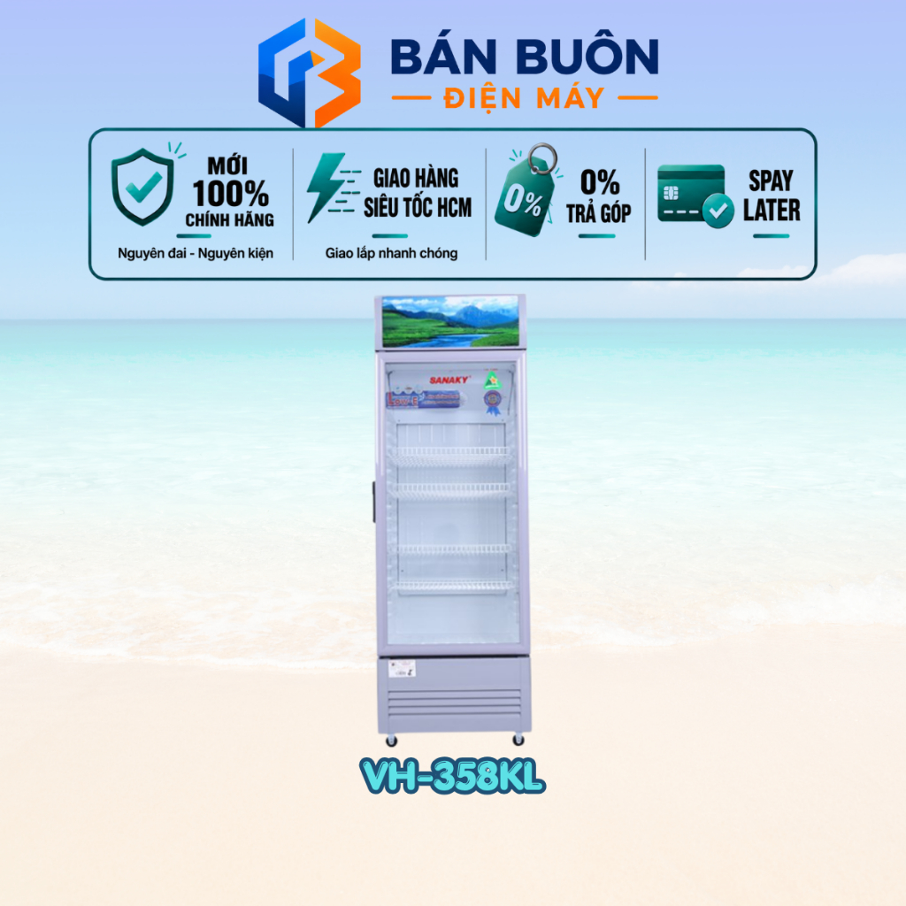 VH-358KL Tủ mát Sanaky – 350L, 1 cánh kính, chống đọng sương, máy nén Panasonic VH-358KL