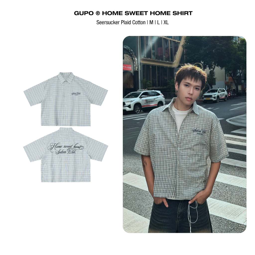 Áo Sơ Mi Thêu 3D 𝙃𝙤𝙢𝙚 𝙎𝙬𝙚𝙚𝙩 𝙃𝙤𝙢𝙚 𝙂𝙐𝙋𝙊 Form Boxy Unisex Local Brand - SMC02