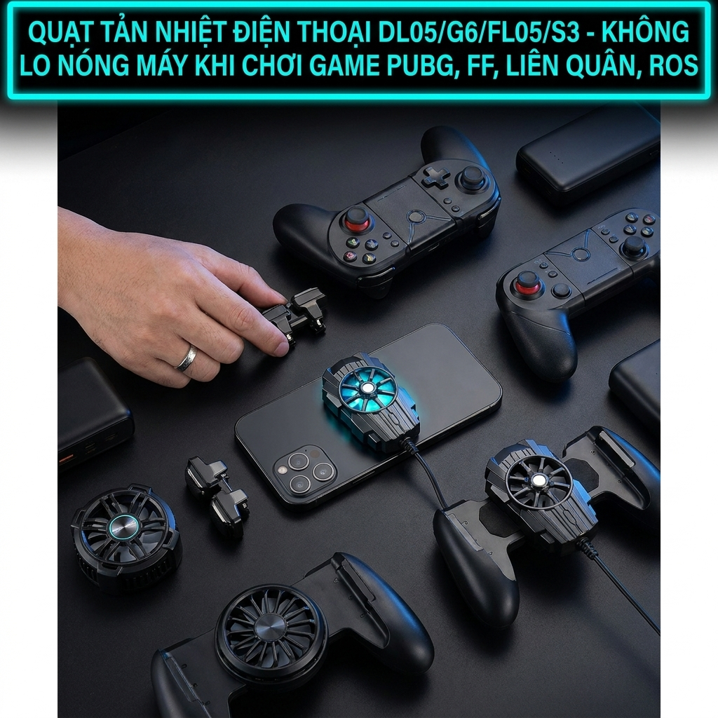 Quạt Tản Nhiệt Gaming Cho Điện Thoại DL05 G6 FL05 S3 Thiết Kế Kẹp Gọn Nhẹ Dễ Sử Dụng