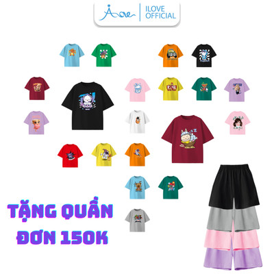 [Xả Tri Ân] Áo thun cộc tay cho bé trai, bé gái AORE, Áo phông cộc tay nhiều màu sắc Cotton mềm mịn, thoáng mát 9-36kg