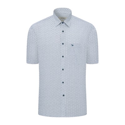 Áo sơ mi ngắn tay vạt ngang VIETTIEN SMART CASUAL vải Hoa hồng form REGULAR VT00000658