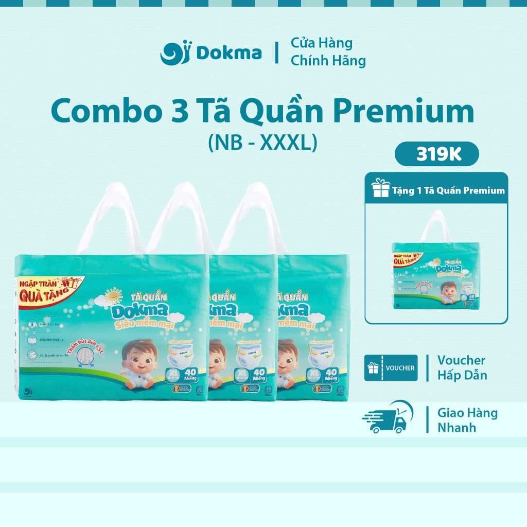 MUA 3 TẶNG 1  Bỉm Dokma Premium