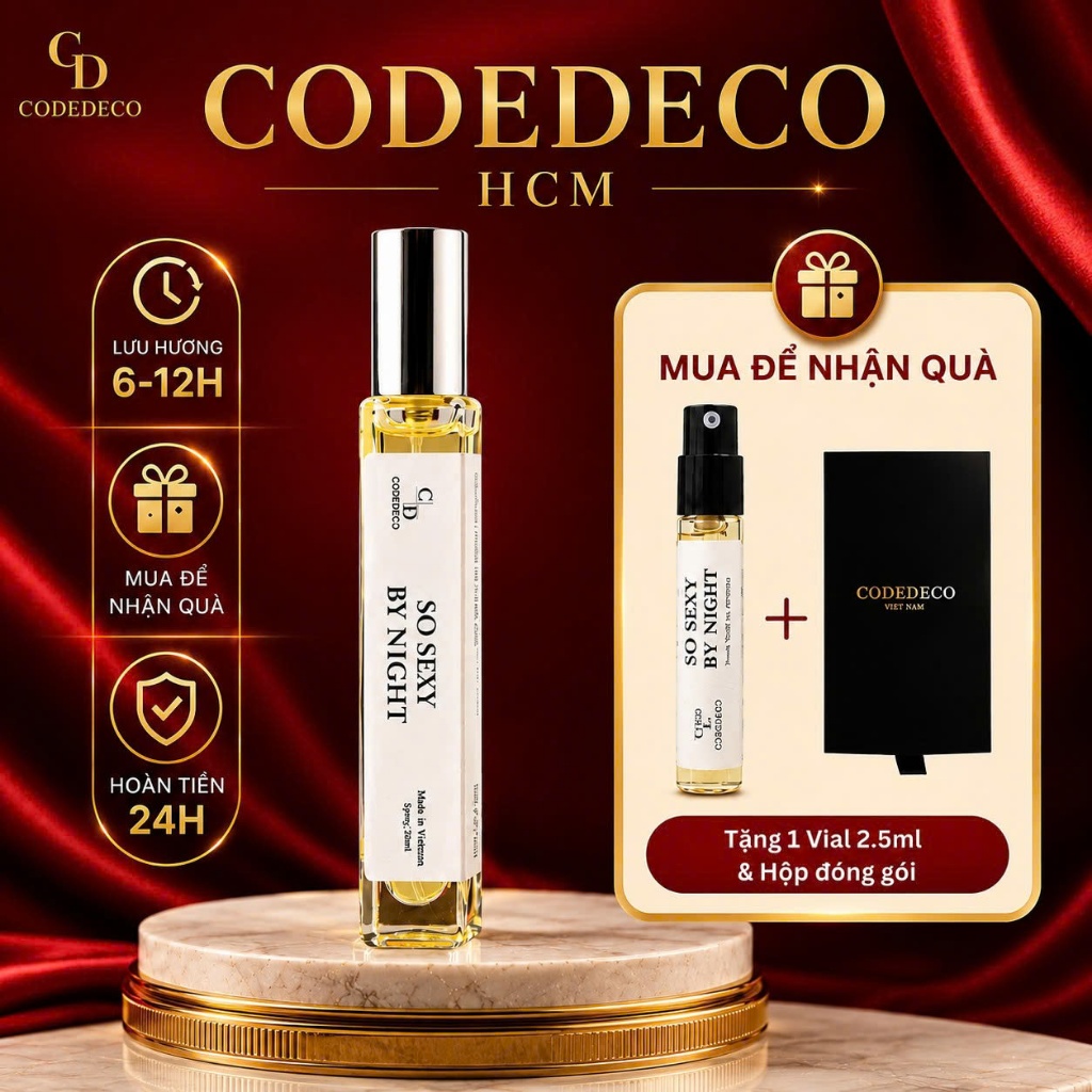 Tinh dầu nước hoa CODEDECO So Sexy By Night EDP 10ml, Gợi cảm, Ngọt ngào