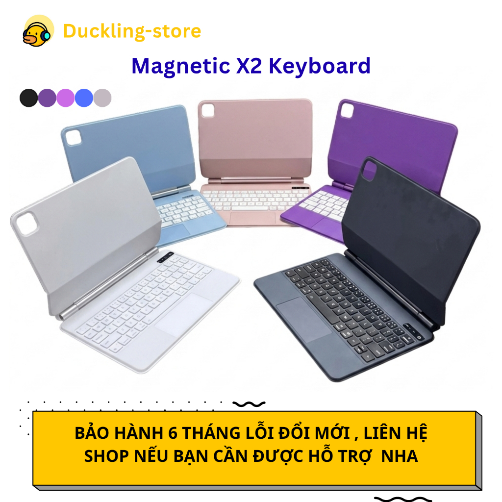 [Magnetic X2 Keyboard]Bao da bàn phím, ốp kèm bàn phím Magnetic Keyboard cho ipad Pro, Air 2018-2024