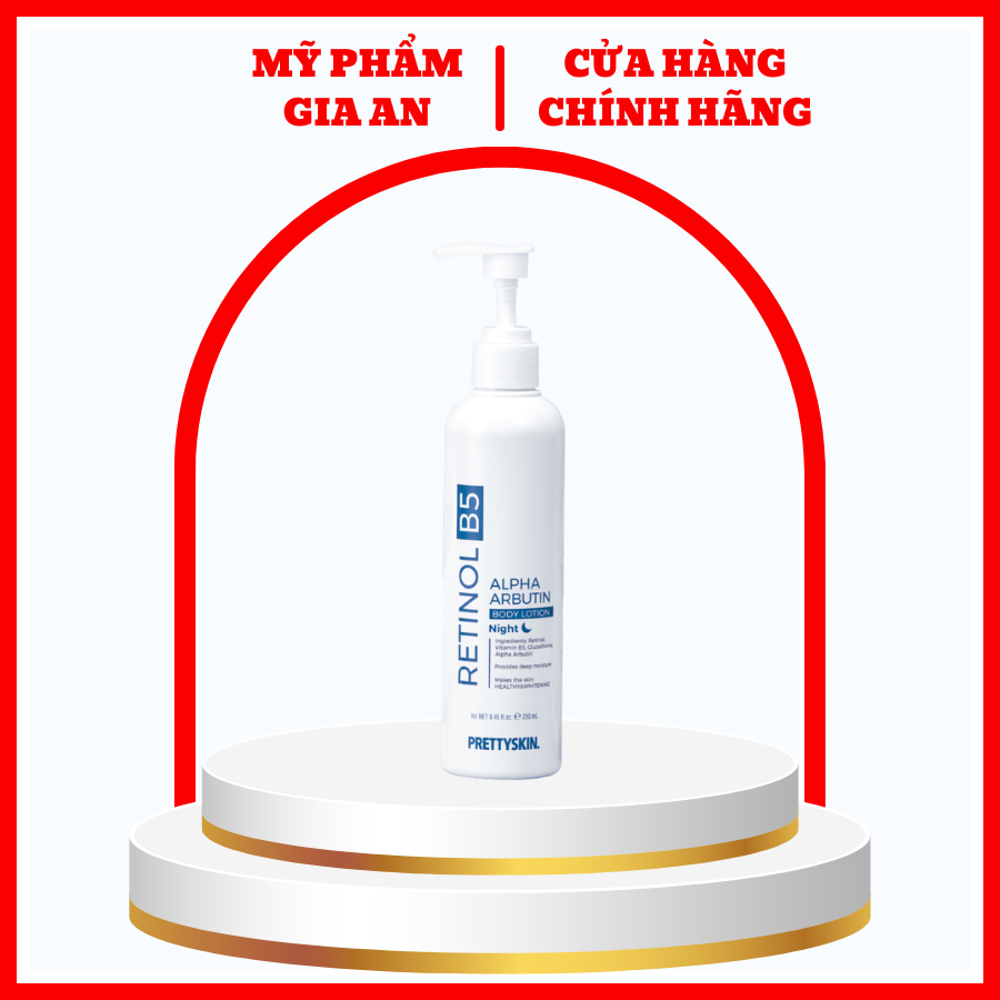 Kem Dưỡng Body Treatment Ban Đêm Prettyskin Retinol B5 Alpha Arbutin Body Lotion 250ML