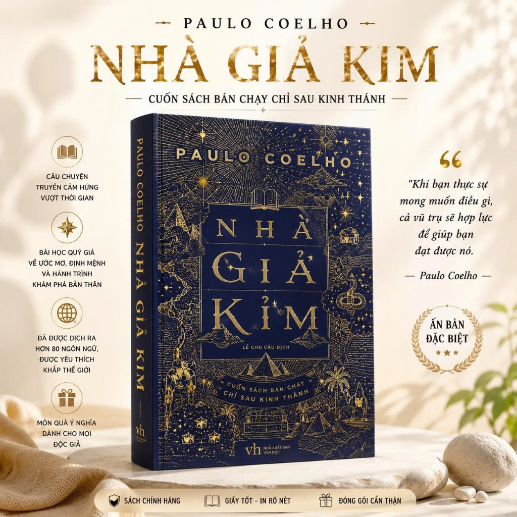 Sách - Nhà Giả Kim (Bìa xanh - Paulo Coelho)