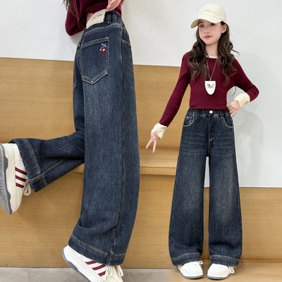 [Sale Mã Mới] Quần Jean Ống Rộng, Quần Bò Ống Suông Phong Cách Thời Trang Cho Các Bé Gái Jt313