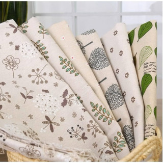 Khăn trải bàn canvas hoạ tiết (vintage, lá, con vật, hoa quả..) -Không vắt sổ/ may viền - Tee & Mee
