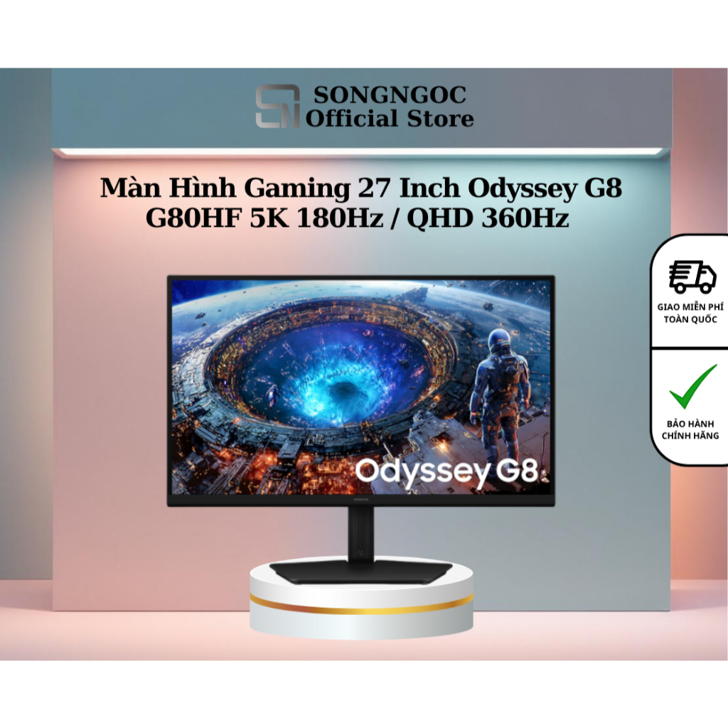 LS27HG806EFXXV - Màn Hình Gaming 27 Inch Odyssey G8 G80HF 5K 180Hz / QHD 360Hz