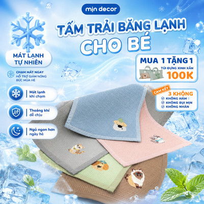 [HOẢ TỐC] Tấm Trải Băng Lạnh Em Bé Mịn Decor, Mát Lạnh Trên Da, Thân Thiện Cho Da Em Bé