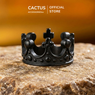 Nhẫn nam vương miện Cactus Acc, thép Titan không gỉ, nhẫn nam đính đá phong cách cá tính thời trang
