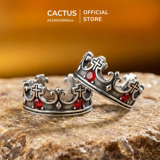 Nhẫn nam vương miện Cactus Acc, thép Titan không gỉ, nhẫn nam đính đá phong cách cá tính thời trang