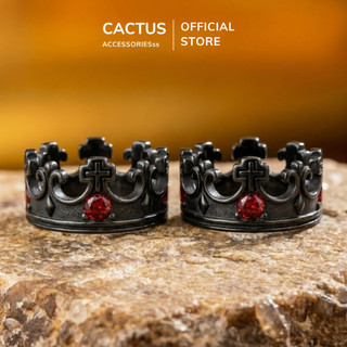 Nhẫn nam vương miện Cactus Acc, thép Titan không gỉ, nhẫn nam đính đá phong cách cá tính thời trang