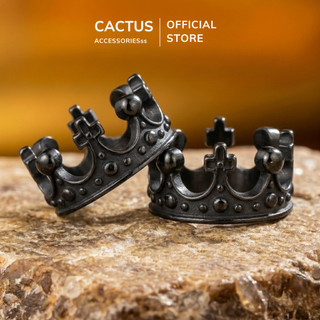 Nhẫn nam vương miện Cactus Acc, thép Titan không gỉ, nhẫn nam đính đá phong cách cá tính thời trang