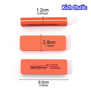 2 cái Buffer chà móng chữ nhật (NailShine)