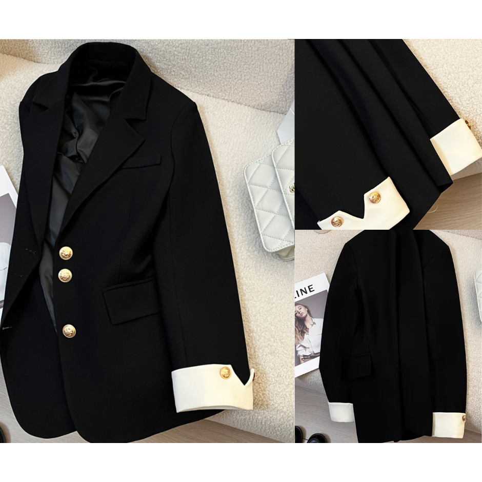 Áo blazer nữ tay dài JF Áo vest nữ công sở áo khoác ngoài phong cách Hàn Quốc trẻ trung năng động