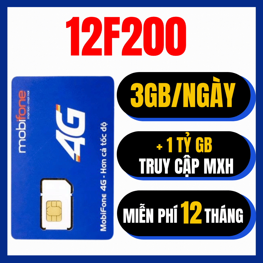 [ DATA KHỦNG ] Sim 5G Mobifone TRỌN GÓI 1 NĂM Miễn Phí Data Vào Mạng 12MDT150 12FD50 12MFY100 MDT250