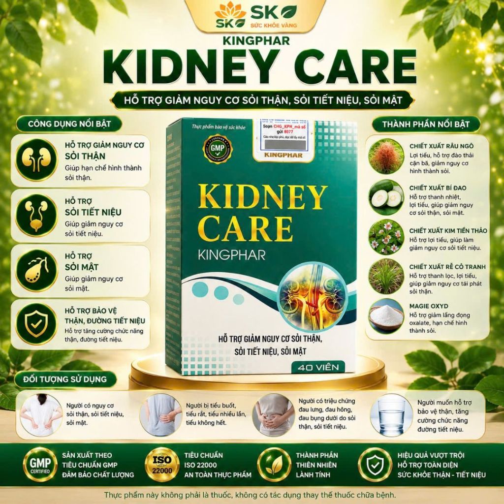 🌿 KIDNEY CARE KINGPHAR – Hỗ Trợ Chăm Sóc Sức Khỏe Thận Từ Thiên Nhiên  Bạn đang tìm kiếm một giải ph