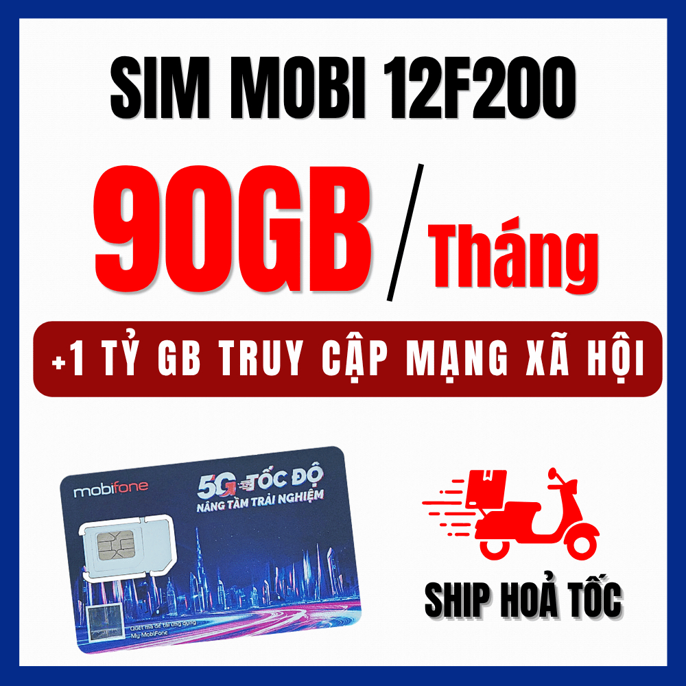 Sim Lắp Màn Oto | Sim Data 4G Mobifone Tặng 1 Tỷ GB Không Giới Hạn MXH Max Băng Thông - 12MXH80Y 12M
