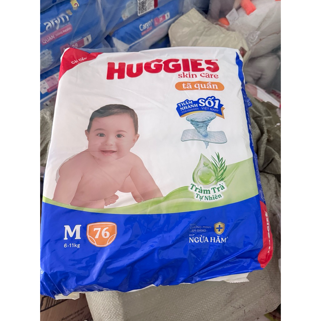 Tả Quần Huggies skin care M76/M76+8 bì dơ dính keo date xa
