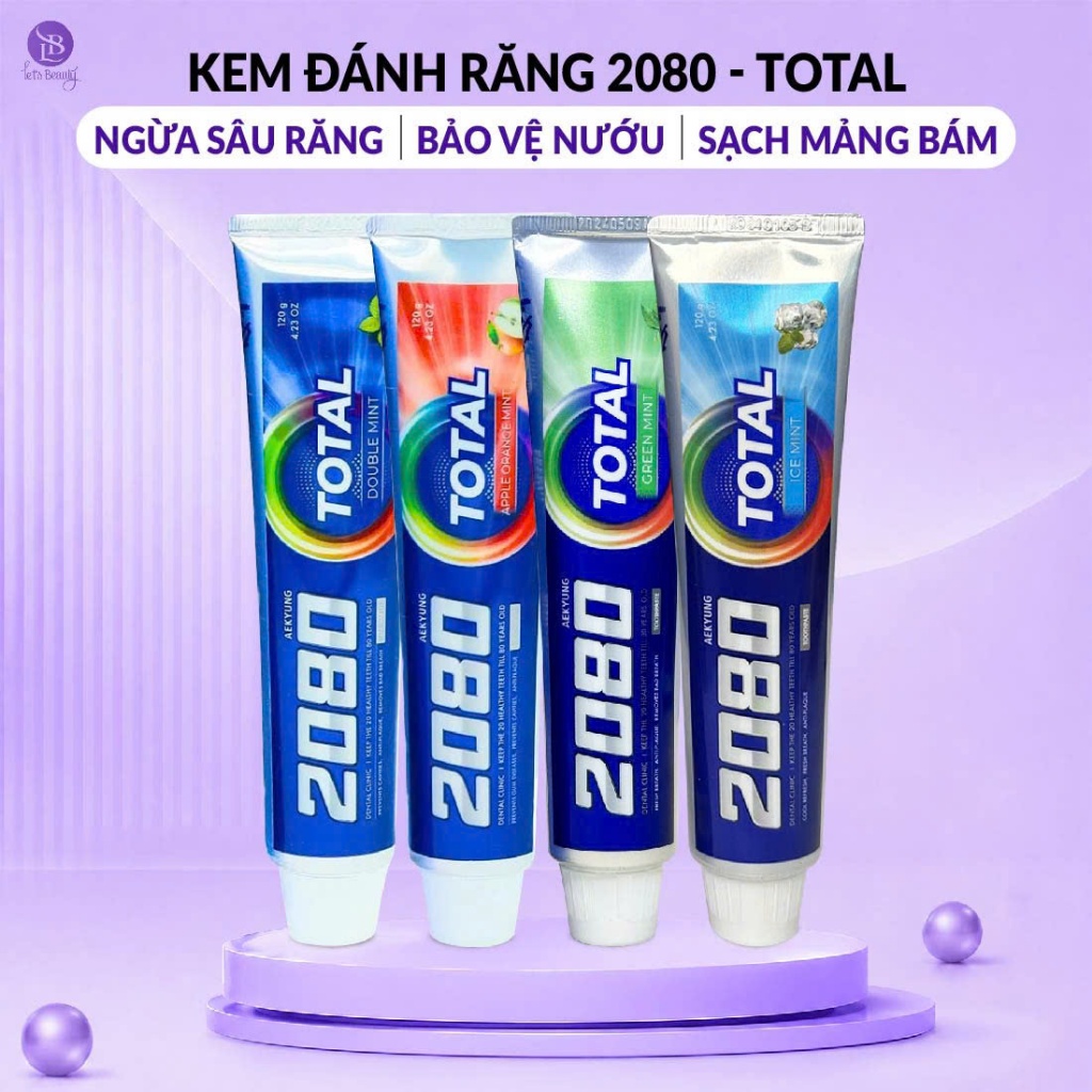Kem đánh răng 2080 Dental Clinic Total Hàn Quốc chăm sóc nướu khỏe mạnh, làm trắng, ngừa sâu răng