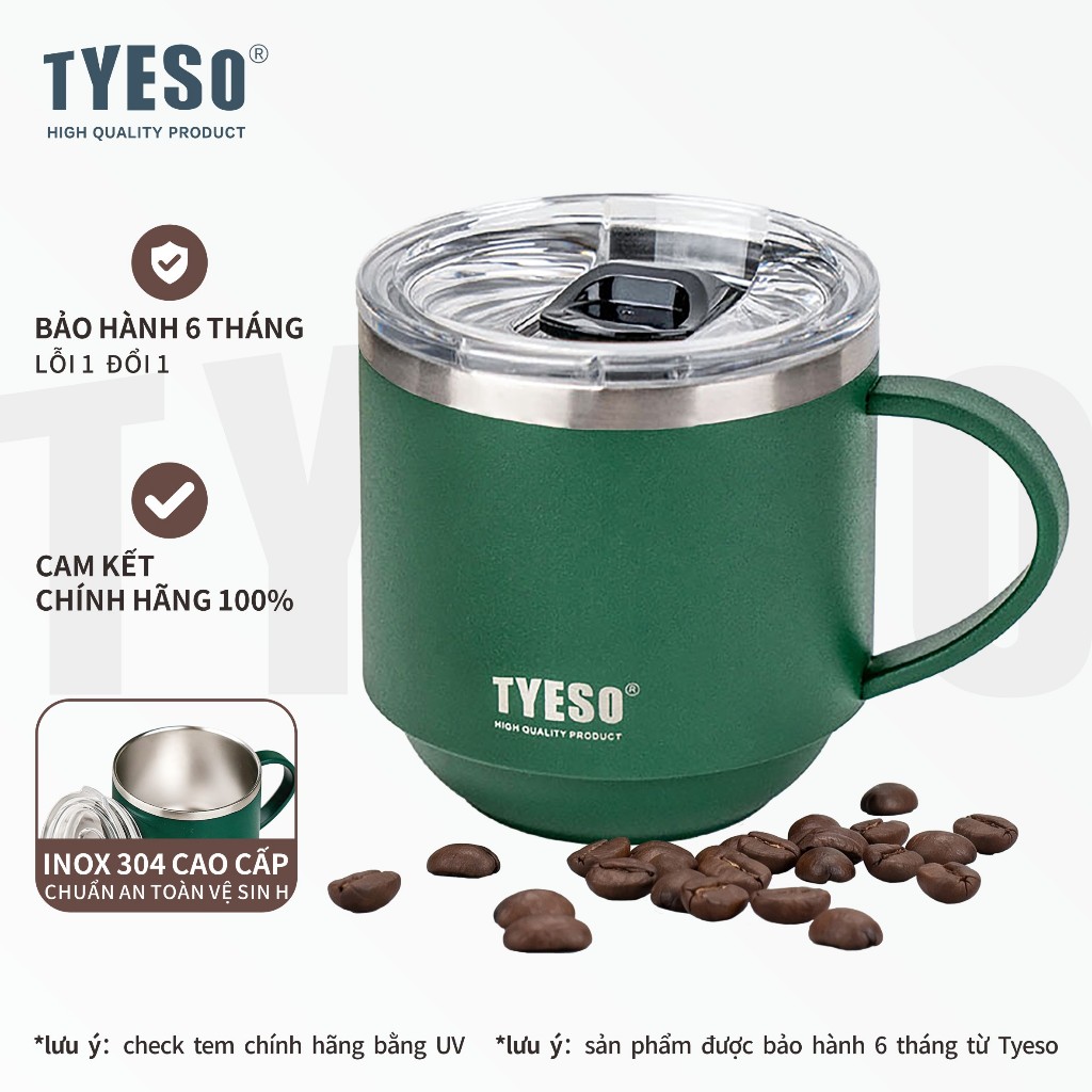 Bình giữ nhiệt TYESO® inox thép không gỉ 304 tặng bộ rửa bình Tumbler/Bottle TS-8825 330ml