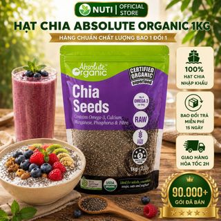 Hạt chia tím absolute organic gói 1kg hữu cơ đen ăn dặm healthy thực dưỡng eat clean - nutrion
