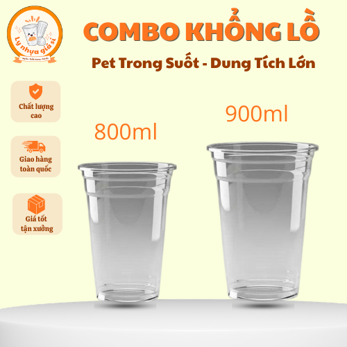 Cốc Nhựa Uống Nước Khổng Lồ 800ml 900ml, Ly Nhựa Trơn Đáy Bằng An Toàn Không Độc Hại Ly Nhựa Giá Sỉ