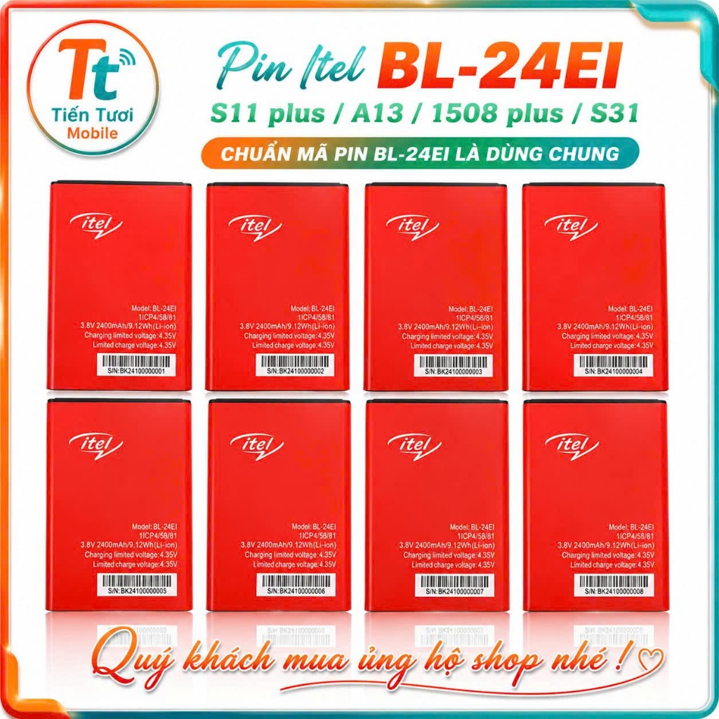 Pin BL-24EI/S11 plus/A13/1508 plus/S31 itel ,mới