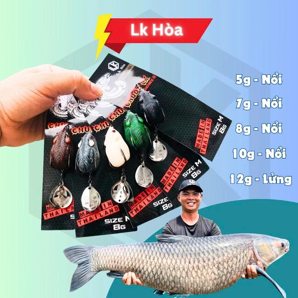 [LK HÒA] MỒI CÂU LURE CHUỘT LK HÒA, NHÁI HƠI CHUỘT LK SIÊU NHẠY 5G,7G,8G