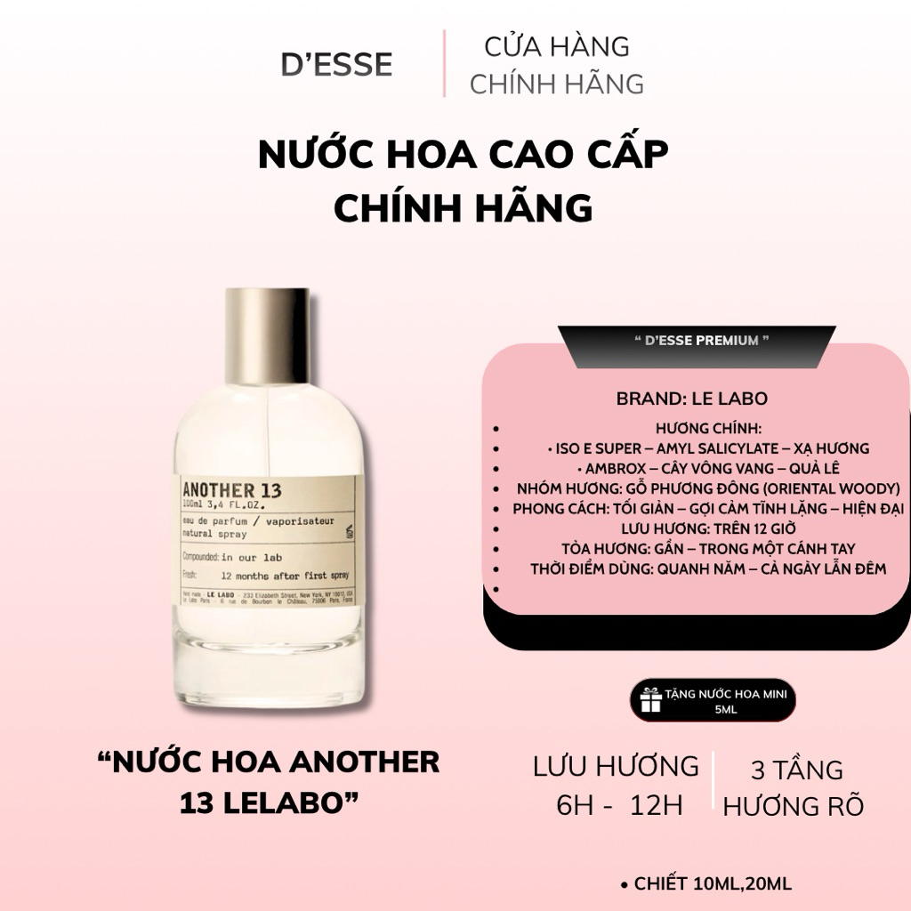 Nước Hoa Unisex Lebo  Another 13 | 10ml - Lưu hương 6h-12h