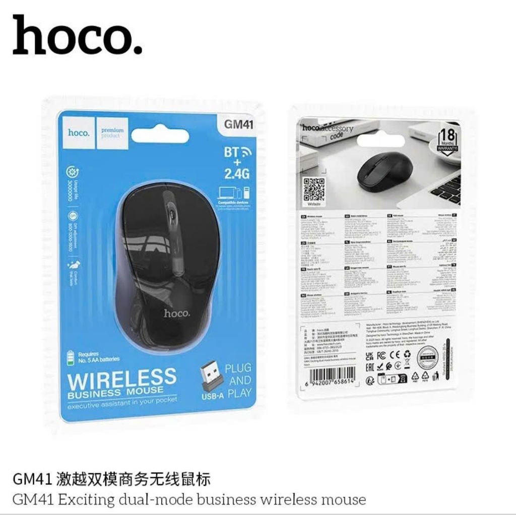 Chuột hoco GM41 kết nối blueooth và usb 2.4G.
