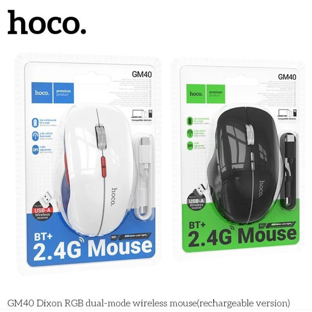 Chuột máy tính, điện thoại Bluetooth Hoco GM40 kết nối Bluetooth hoặc USB 2.4G