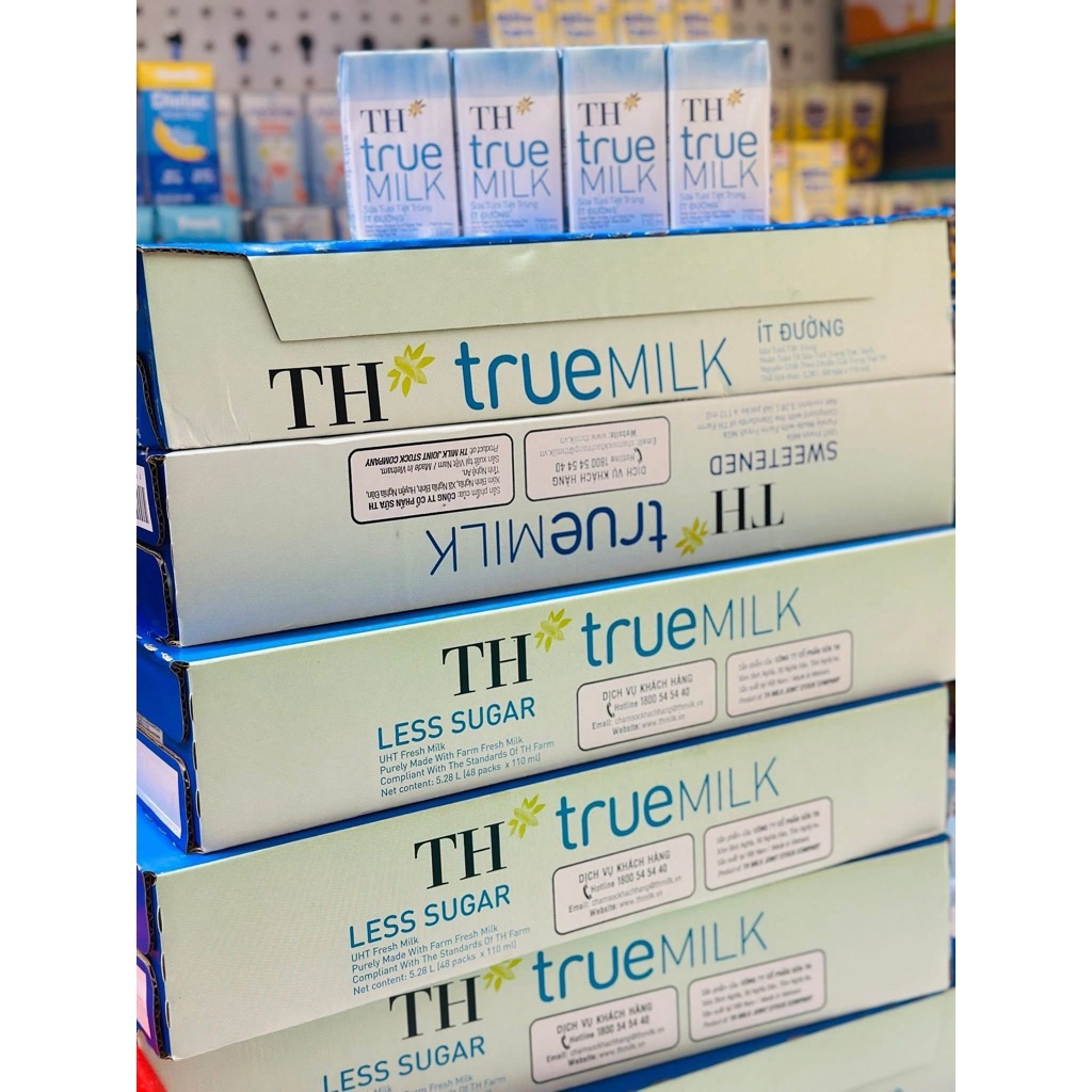 Sữa tươi th truemilk ít đường 110ml và 180ml