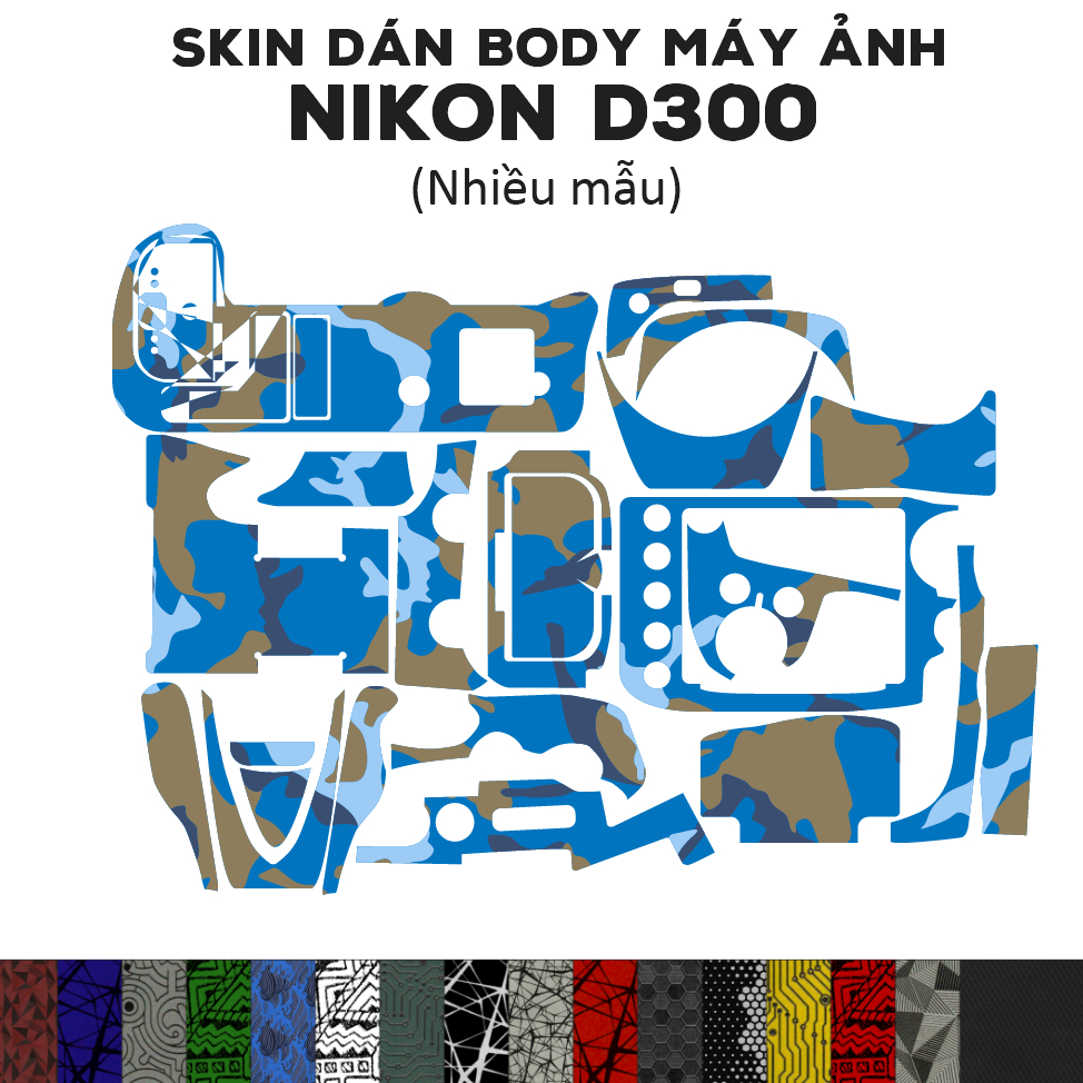 Skin 3M dán Nikon D300 (Nhiều mẫu) | Miếng film dán chống bám bẩn cho body máy Nikon D300