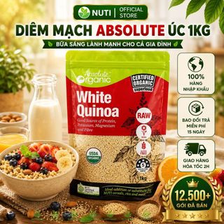 Hạt Diêm mạch trắng White Quinoa Absolute Organic Ăn Kiêng, Eatclean - 1KG