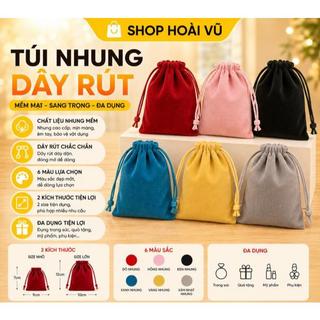 Sỉ 10 Túi Nhung Dây Rút Để Đựng Phụ Kiện ,Trang Sức, Đựng QuàTặng.--- 10 CÁI TÚI NHUNG DÂY RÚT
