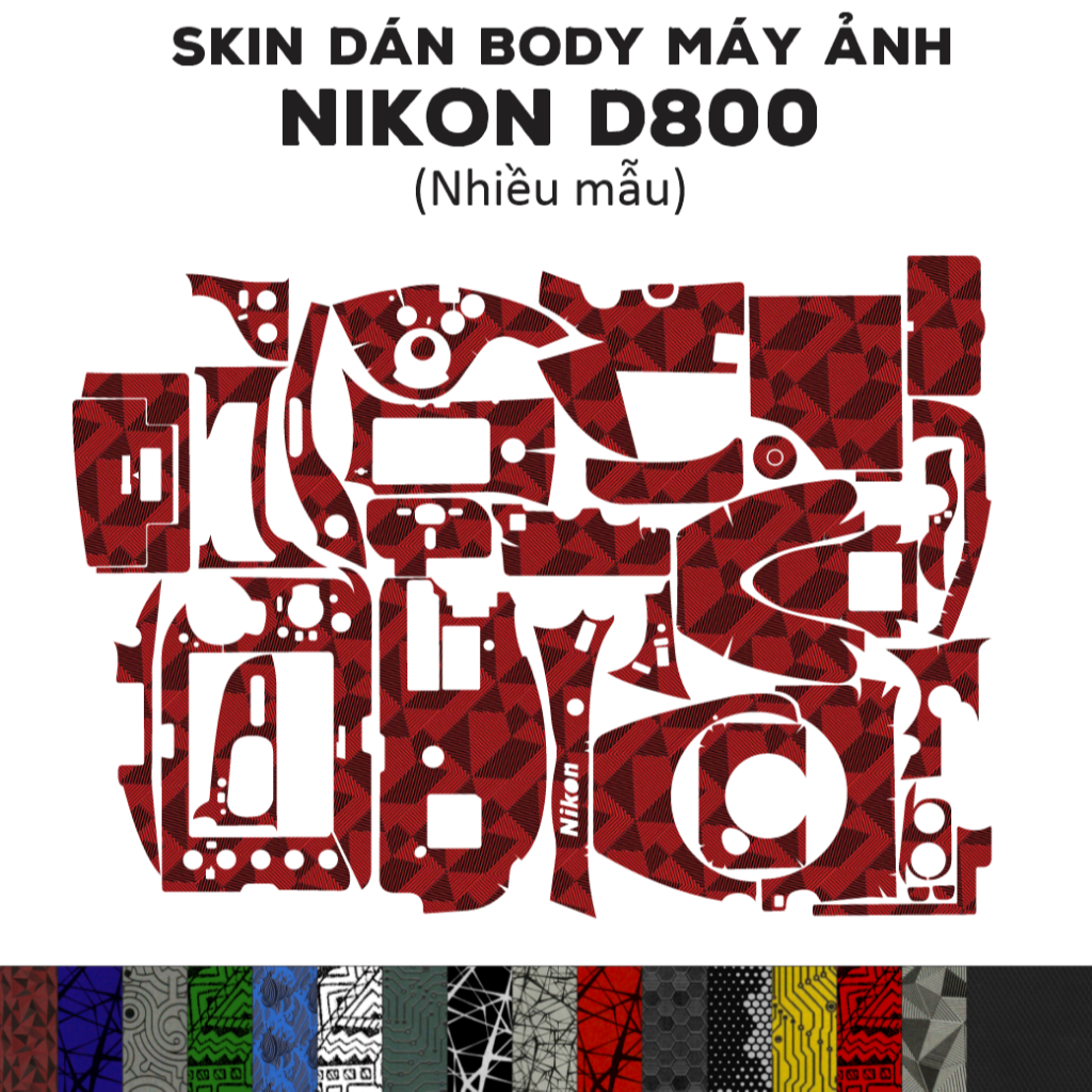 Skin 3M dán Nikon D800 (Nhiều mẫu) | Miếng film dán chống bám bẩn cho body máy Nikon D800